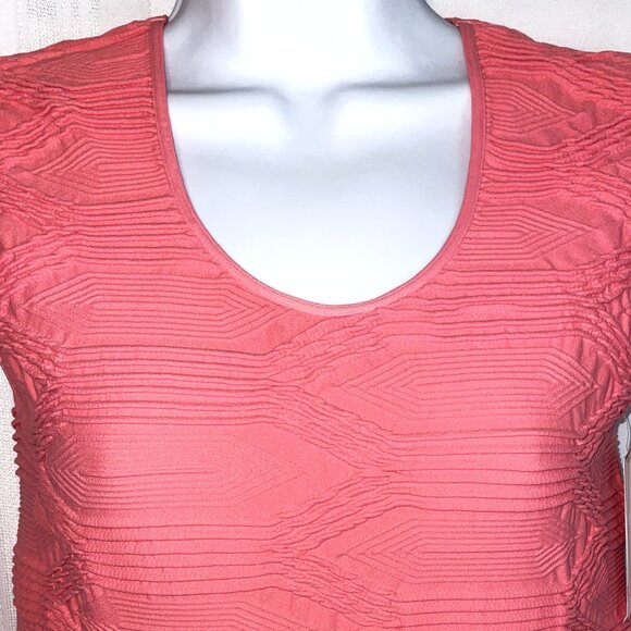 NWT Tees by Tina Lattice Super Stretch Tank Top Coral One Size Fits Most! - Picture 3 of 9